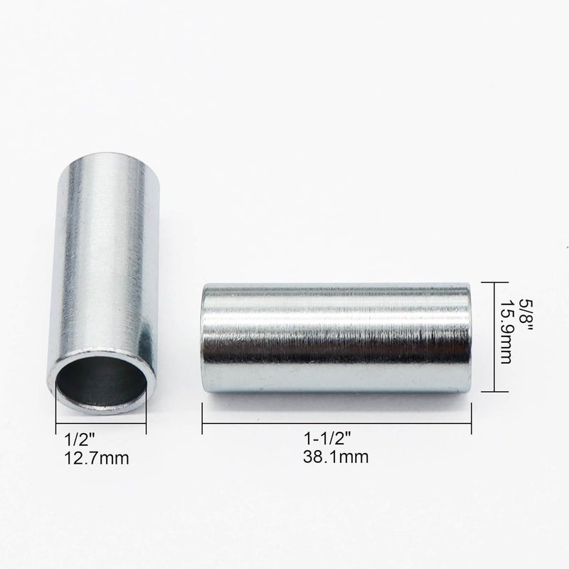 Wulankd 10 Pack 1/2-in I.D. x 5/8-in O.D. x 1-1/2-in Length Seamless Steel Spacer, Silver - Image 3